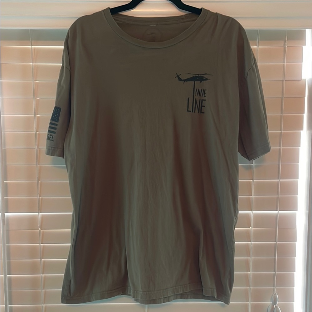 Mens Nine Line Short Sleeve Tee Casual Cotton Blend